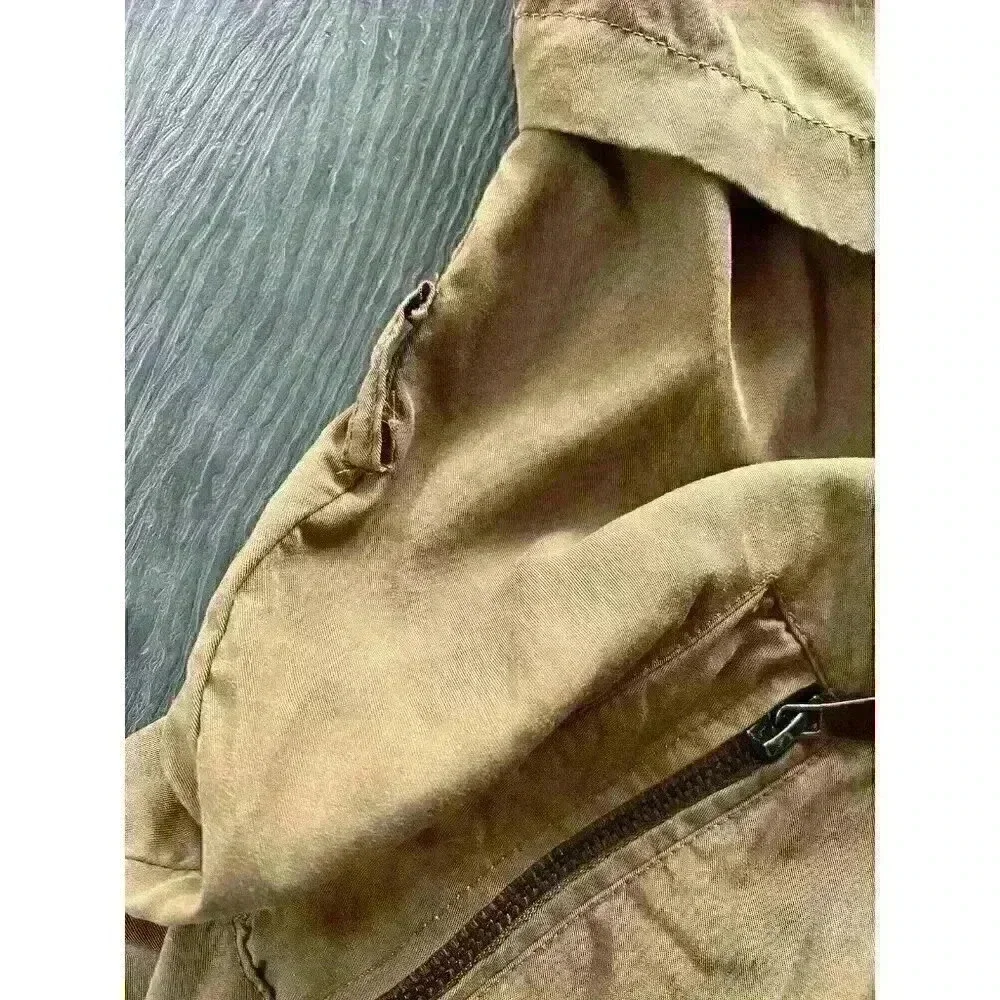 Anthropologie Cartonnier Trench Coat Women's Medium Brown Draped Daytripper